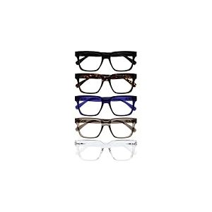OPULIZE ERA Lunette anti lumiere bleue femme & homme - Lunette Loupe Ecran/Gaming - Lot de 5 Lunettes surdimensionnées - Anti-éblouissement Anti-Reflet UV400 - Noir Brun Bleu Gris Transparent +1,00