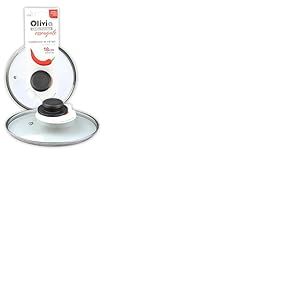 IPEA Couvercle pour Poêle ou Casserole en Verre Trempé – 16/18 / 20/22 / 24/26 / 28/30 cm – Transparent Rond Universel avec Bouton pour Poêles et Casseroles Cuisine – Compatible Lave-Vaisselle