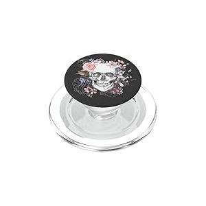PopSockets T&ecirc;te de Mort et Support pour t&eacute;l&eacute;phone Goth Petal PopSockets PopGrip pour MagSafe