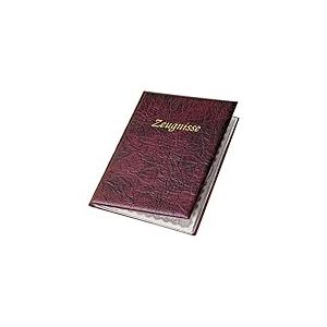 VELOFLEX 4401820 - Porte-revue DIN A4, carnet de notes, grain de cuir, avec 10 pochettes, bordeaux