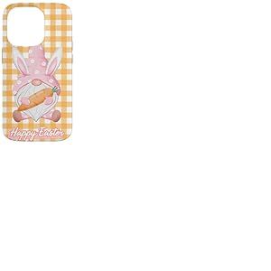 Nain de Jardin Vichy Rose avec Oreilles de Lapin Coque pour iPhone 14 Pro