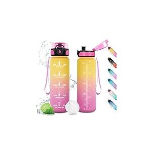 Gourde Enfant, Gourde Sport 500ml, Petite Gourde sans BPA, &Eacute;tanche, Bouteille d'eau avec Marqueur de Temps et Filtre, pour Enfant, Gar&ccedil;on, Fille, Maternelle, l'&eacute;cole, Sport, Camping, Yoga, Gym