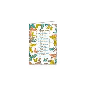 AFIE Carte Heureux Anniversaire Belle Journée Papillons Grand Texte Âges 20 30 40 50 60 70 80 90 100 ans avec Dorure Or Doré Fabriqué en France 65-1227