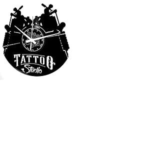 Instant Karma Clocks | Horloge Murale Design Tatouage Machine Studio Encre Aiguille Art Corporel Alternatif | Mouvement &agrave; Quartz Silencieux | Id&eacute;e Cadeau pour Salon, Chambre, Cuisine