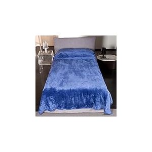 Kanguru Plaid Fluffi Midnight, Couverture lit 1 Personne, Couverture Polaire, Plaid Canape, Couverture Enfant, Jeté de lit, Bleu, 130 x 230 cm, Lit Simple