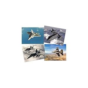 Artery8 Military SR-71 Blackbird F-15 Eagle F-16 Falcon F-22 Raptor Fighters Navy Planes Home Decor Wall Art Poster Pack of 4 Militaire Aigle Combattant Marine Avion Accueil D&eacute;co mur Affiche
