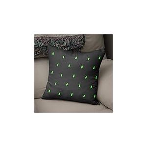 BonaMaison Housse de Coussin Motif, Vert Fluo et fumée Taie d'oreiller pour Lit Voiture Canapé Maison Salon Chambre, Décoration D'intérieur, 43x43cm - Conçu et Fabriqué en Turquie