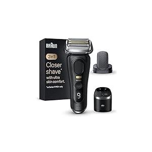 Braun Series 9 PRO+ 9590cc, Rasoir Électrique Pour Homme, Système 2-En-1 Avec Tête De Massage ProComfort Pour Pré-Rasage, Station SmartCare, Étanche, 60 Min D'autonomie, Fabriqué En Allemagne, Noir