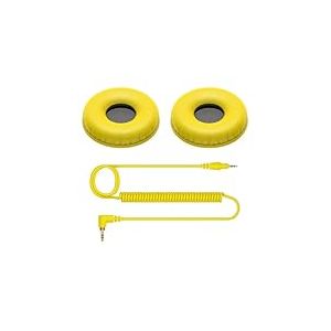 Pioneer DJ HC-CP08-Y Coussinets et c&acirc;ble spiral&eacute; pour casque Pioneer DJ HDJ-CUE1 (Jaune)