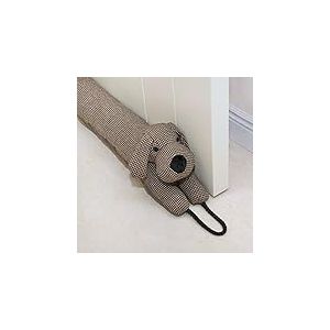 Marwood Boudin de Porte décoratif de 81 cm pour Porte et fenêtre, bloqueur de Courants d’air lesté pour Bas de Porte avec Boucles de Suspension, Chien Marron