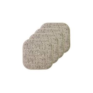 Sweet Home Collection Broadway Lot de 4 Coussins de Chaise en Mousse à mémoire de Forme avec Dos en Caoutchouc antidérapant Motif nid d'abeille 40,6 x 40,6 cm Chocolat/crème
