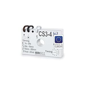 ELEKTROBOCK CS3-4 Relais temporis&eacute; | Interrupteur temporis&eacute; 230 V | pour Ventilateurs et &eacute;clairage | Montage dans la bo&icirc;te d'encastrement sous l'interrupteur | raccordement sans conducteur Neutre