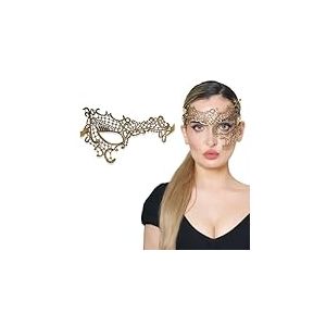 Gold Masquerade Mask For Women - Phantom Of the Opera Mask for Masquerade Party, Proms, Photo Shoot, Venetian Party, Mardi Gras, Halloween & Cosplay - Gold Color - Made in the USA