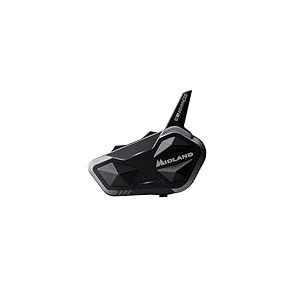 Midland - Intercom Moto BTR1 Advanced Solo Individuel, Écouteurs Bluetooth sans Fil Casque Moto Étanche IPX6, Portée 1,2Km et Batterie 23H - Anti Bruit, Audio RCF HD Jusqu’à 4 Personnes Compatible TFT