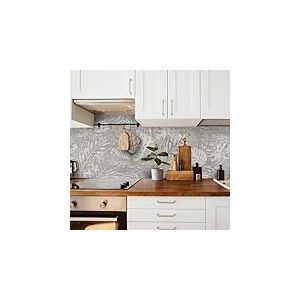CREARREDA Panneau de Cuisine Anti-&eacute;claboussures, Autocollant Mural Facile &agrave; appliquer, Motif Mur Tropical, 260 x 60 cm, 100% fabriqu&eacute; en Italie, en PVC, Ignifuge et r&eacute;sistant &agrave; l&rsquo;Eau, pour &eacute;vier