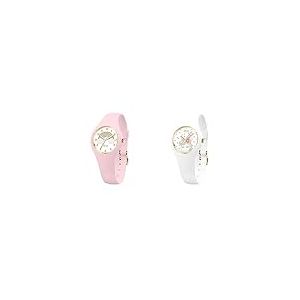 ICE-WATCH - Ice Fantasia Rainbow Pink - Montre Rose pour Fille (Extra Small) & Ice Fantasia Unicorn White - Montre Blanche pour Fille avec Bracelet en Silicone - 018421 (Extra Small)