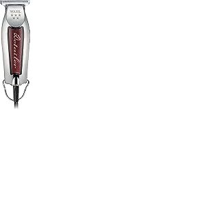 Wahl Wide Detailer Trimmer - Tondeuse filaire puissante avec lame en T extra large pour la finition des bords et le travail de détail - chrome/bordeaux