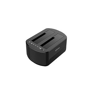 AISENS - ASDS-D03B - Station d'accueil Double Baie Asds-D03B SATA 2.5/3.5 A USB 3.0/3.1 Gen1, Clone, Noir