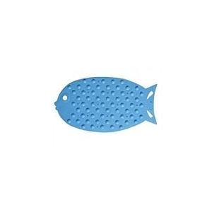 MSV Tapis Fond de Bain Poisson Bleu, Caoutchouc, Carbonate de Calcium