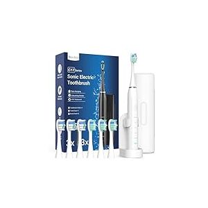 Brosse &agrave; dents &eacute;lectrique pour adulte - Brosse &agrave; dents sonique avec 6 t&ecirc;tes de brosse, une charge de 60 jours, 5 modes avec minuterie de 2 minutes, brosses &agrave; dents &eacute;lectriques Sonic