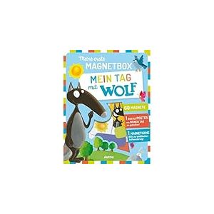 AUZOU, Ma première boîte magnétique – Ma journée avec Loup, Jeu magnétique pour Enfants, Agenda journalier avec 60 aimants et Affiches, Jeu éducatif pour 1 à 4 Joueurs à partir de 4 Ans