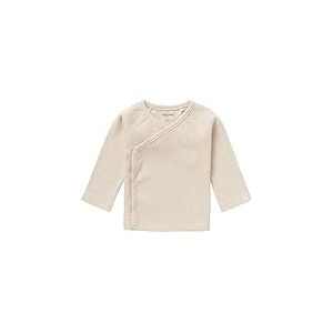 Noppies U Tee Overlap Ls Rib Nanyuki T-Shirt, Ras1202 Oatmeal P611, 3 Mois Mixte bébé