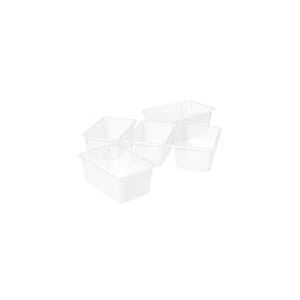 Storex Lot de 5 petits bacs &agrave; cubby &ndash; Bo&icirc;tes de rangement en plastique pour salle de classe, 31 x 19,8 x 13 cm, translucides, 62461A05C