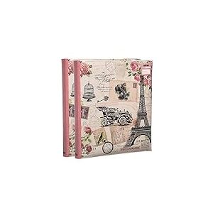 ARPAN CL-FL57-X2 Album photo 120 pages avec pages d'indexation et pochettes DVD Motif oiseau vintage et hibou 13 x 18 cm