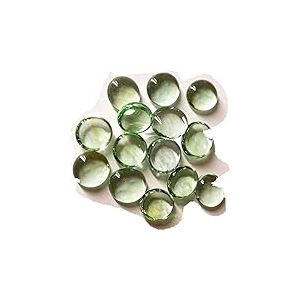 mesbilles - 500 GR Vert L&eacute;ger Loupe 120 Billes Plates - Galet en Verre 20 mm Cailloux en Verre d&eacute;coratifs