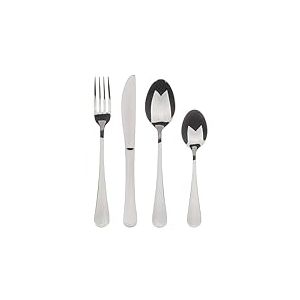 BERGNER Munich Ménagère 16 pièces en acier inoxydable comprenant 4 couteaux, 4 cuillères, 4 fourchettes, 4 cuillères, finition noire élégante, durable et élégante pour toutes les occasions