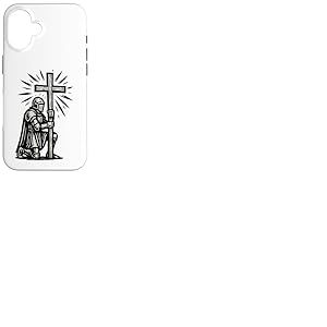 Chevalier chr&eacute;tien avec la Sainte Croix de J&eacute;sus-Christ Coque pour iPhone 16
