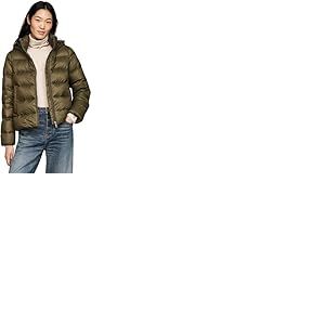 Tommy Hilfiger Veste Matelassée Femme Down Casual Jacket avec Capuche, Multicolore (Army Green), XXS