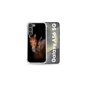 Cokitec Coque Renforc&eacute;e pour Samsung Galaxy A56 5G Animal Cheval Marron