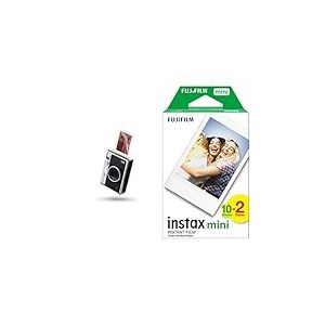 FUJIFILM INSTAX Mini Evo Black USB-C & m instax - Twin Films pour Mini - 86 x 54 mm - 20 Count (Pack of 1)