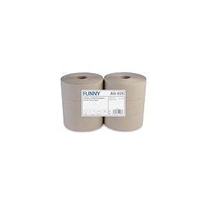 Funny AG 026 Jumbo Rouleau de papier toilette, simple pli, recyclé, diamètre 25 cm (lot de 6)