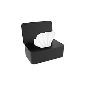 Kolamom Bo&icirc;te &agrave; Lingettes Distributeur, Bo&icirc;tes de Papier Toilette Humide pour B&eacute;b&eacute;s et Adultes, Bo&icirc;te de Lingette Humides avec Couvercle pour l'ext&eacute;rieur, la maison et le bureau - Noir