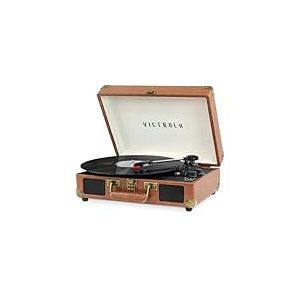 Victrola Journey &ndash; Platine Vinyle Portable Bluetooth &ldquo;Valise&rdquo; 3 Vitesses avec Haut-Parleurs Int&eacute;gr&eacute;s, Sortie RCA et Prise Casque (Marron)