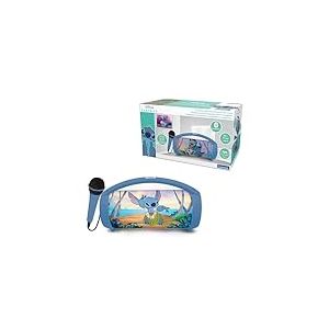 Lexibook, Disney Stitch, Enceinte Haut-Parleur sans Fil Lumineuse avec Micro, Son st&eacute;r&eacute;o, Fonction karaok&eacute;, Ports USB et Carte SD, Batterie Rechargeable, Poign&eacute;e de Transport, Bleu, BTP585DZLXB