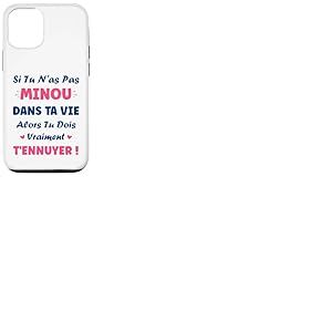 SI Pas de Minou Fille pr&eacute;nom personnalis&eacute; Humour Minou Coque pour iPhone 12/12 Pro