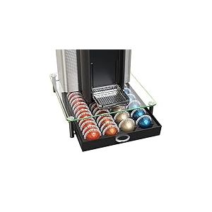 DecoBrothers Vertuo Tiroir &agrave; dosettes en verre tremp&eacute; pour 24 grandes ou 48 petites capsules Nespresso