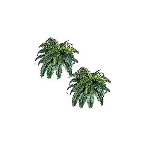 VEVOR Fougère Artificielle, Lot de 2, Fausse Fougère de Boston 90-100 cm, Plante Artificielle Suspendue avec 35 Feuilles, pour Décoration Intérieur Extérieur, Maison, Bureau, Pot de Fleurs Non Inclus