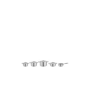 Spring Gourmet Lot de 5 casseroles multicouches en acier inoxydable avec couvercle, passe au four, graduation intérieure, marmite Ø 16, 20, 24 cm, casserole Ø 20 cm, casserole Ø 16 cm, noir