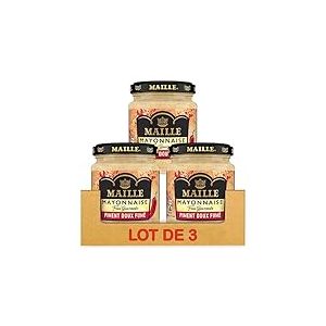 Maille Mayonnaise Fins Gourmets au Piment Doux Fumé - Lot de 3 pots de 185g