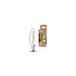 OSRAM Superstar + Classic B Fil 40 LED lampe, E14, Mini-Tens Shape, 2,9W, 470LM, 2700K, Lumière blanche chaude, Dimmable, technologie de filament LED, classe d'efficacité énergétique C Classe C