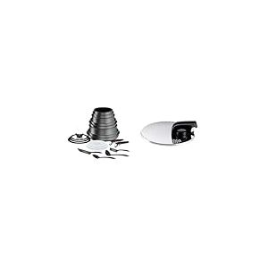 Tefal Ingenio Batterie de cuisine 20 p, Poêles, Casseroles, Induction, Revêtement antiadhésif & Ingenio Couvercle égouttoir acier inoxydable, Rangement facile, Multidiamètre