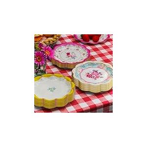 Talking Tables 60 x Assiettes en Papier Jetables Tea Party Vintage Floral Jolies Assiettes 17,8 cm Truly Scrumptious Élégantes Fête Anniversaire Mariage Baby Shower Anniversaire de Mariage