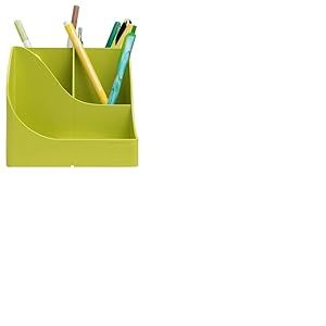 Exacompta - Réf. 695909D - Lot de 4 pots à crayons Pen Wave Pop N'Co - 5 compartiments - 4 compartiments hauts et 1 compartiment bas pour les petits ustensiles - couleurs assorties