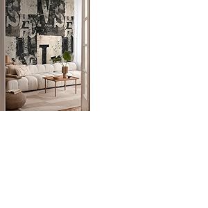 Livingwalls COSMOPLITAN 791444 Papier peint photo non tiss&eacute; Motif d&eacute;coupe de journaux Cr&egrave;me/noir/gris 8,80 x 0,53 m