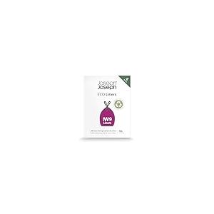 Joseph Joseph Eco IW9 Sacs Poubelle Recyclés, Cuisine/Salle de Bain, Cordon de Serrage, Très Résistants, Paquet de 80, 10L, Gris