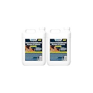 Onyx Professionnel - Imperm&eacute;abilisant Hydrofuge Fa&ccedil;ades et Toitures, Supports Poreux - Effet D&eacute;perlant, Protection Longue Dur&eacute;e - Fabrication Fran&ccedil;aise - 5L (Lot de 2)